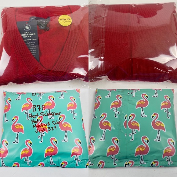 Hart Schaffner Marx Mens V Neck Vest Sz 2XT Red 100% MERINO WOOL New - Picture 9 of 9